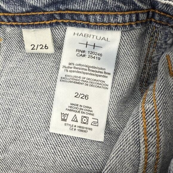 HABITUAL Front Slit Denim Midi Skirt Sz 26 - Picture 5 of 6